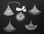 Hair accessory, silk, metal, Russian